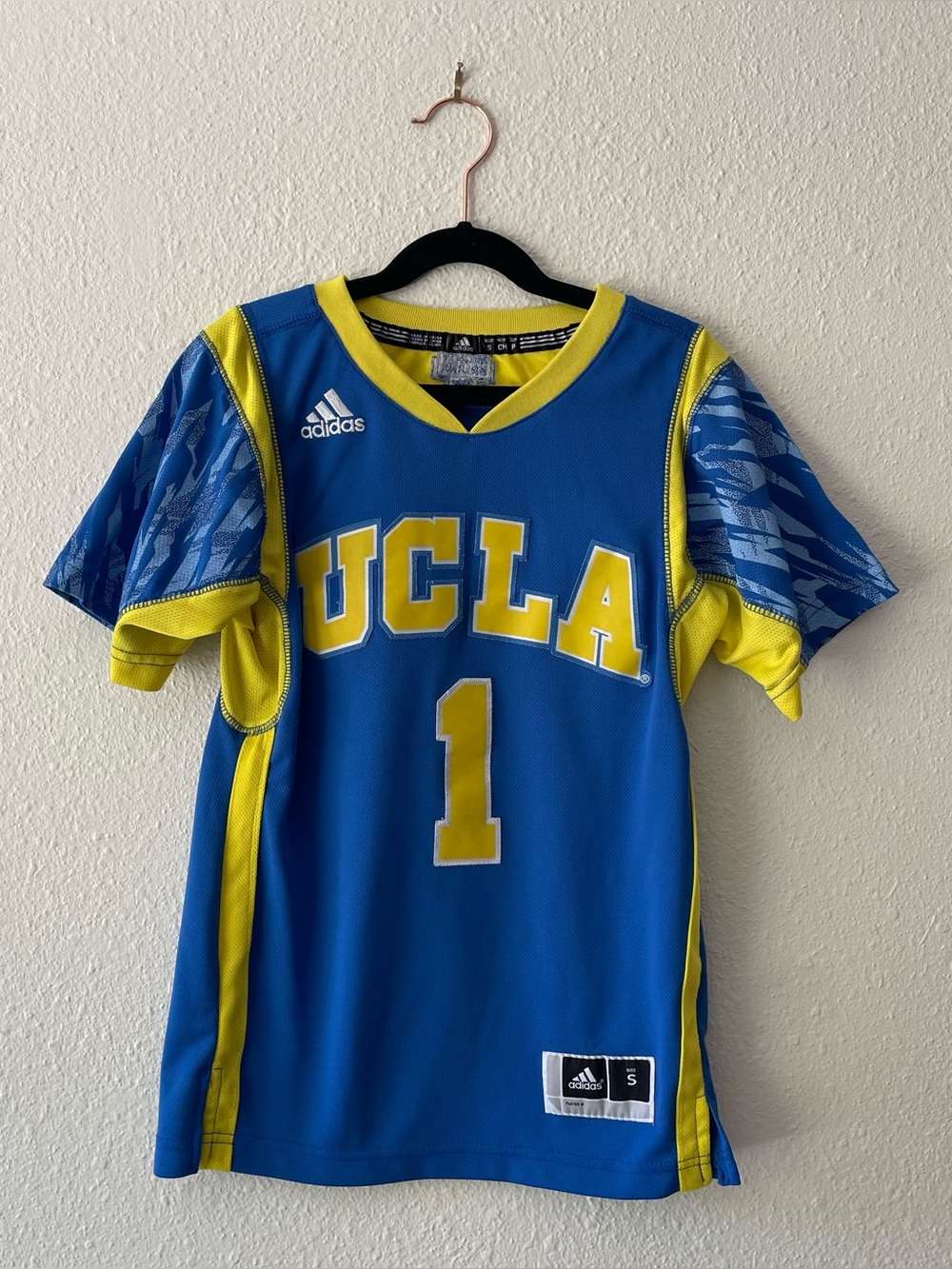 Adidas UCLA Bruins #1 Football Jersey Youth Small Blue Gold NCAA Mighty Bruins